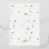 Boho Waterverf Wild Flowers Afstuderen Roos Gold Folie Uitnodiging (Achterkant)