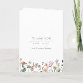 Boho Waterverf Wild Flowers Wedding Folded Programma (Achterkant)