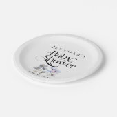 Boho Waterverf Wildbloemen Baby shower Papieren Bordje (Gekanteld)