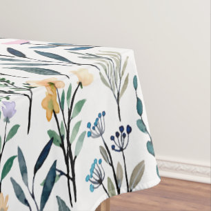 Boho Waterverf Wildbloemen Patroon schilderen Tafelkleed