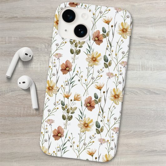 Boho Waterverf Wilde Bloem Case-Mate iPhone Case