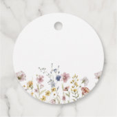 Boho Waterverf Wilde Bloemen Bruiloft Feest Bedankjes Labels (Achterkant)