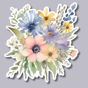 Boho Waterverf Wildflower Boeket Waterdicht Sticker