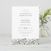 Boho Waterverf Wildflower Botanical Wedding Kaart (Staand voorkant)