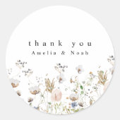 Boho Waterverf Wildflower bruiloft gunst Sticker (Voorkant)