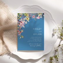 Boho Waterverf Wildflower Meadow Bruiloft