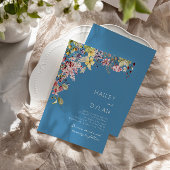 Boho Waterverf Wildflower Meadow Bruiloft Kaart