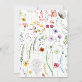 Boho Waterverf Wildflower Wedding Invitation Kaart (Achterkant)