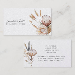 Boho Waterverf Wildflowers Doula of vroedvrouw Visitekaartje