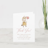 Boho Waterverf Woodland Bunny Genderonthulling Bedankkaart (Voorkant)