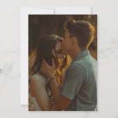 Boho Wavy Border Green Photo Wedding Save The Date (Achterkant)