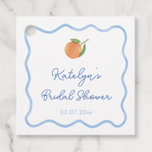 Boho Wavy Line Citrus Main Squeeze Vrijgezellenfee Bedankjes Labels