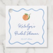 Boho Wavy Line Citrus Main Squeeze Vrijgezellenfee Bedankjes Labels (Voorkant)