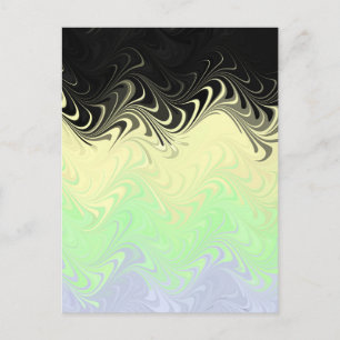 Boho Wavy Marmer Abstract Cassgender Pride Vlag Briefkaart