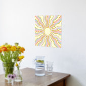 Boho Wavy Sun Rays Retro Design Folie Afdrukken (Laag (Keuken))