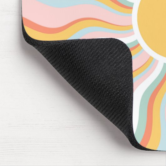 Boho Wavy Sun Rays Retro Design Muismat (Hoek)