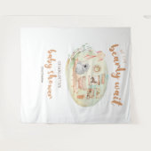 Boho We Can Bearly Wait Baby Shower Achtergronden Wandkleed (Voorkant (horizontaal))