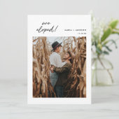 Boho We Eloped Foto Elopement Aankondiging (Staand voorkant)