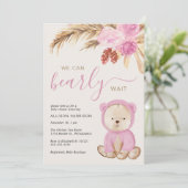 Boho we kunnen wachten op een babymeisjesdouche. kaart (Staand voorkant)