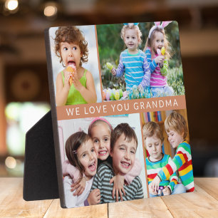 Boho We Love Grandma 4 Fotocollage Terracotta Fotoplaat