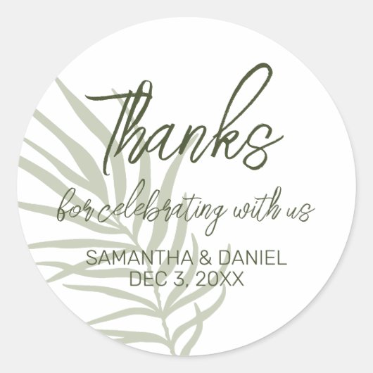 Boho Wedding Bedankt Ronde Sticker (Voorkant)