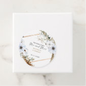 Boho Wedding Celebrating Mr & Mrs Custom Floral Bedankjes Labels (In situ)