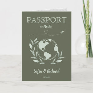 Boho Wedding Destination Passport Map QR Code