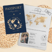 Boho Wedding Destination Passport Wereldkaart