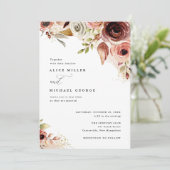 Boho Wedding Earthy Floral Waterverf Bouquet Kaart (Staand voorkant)