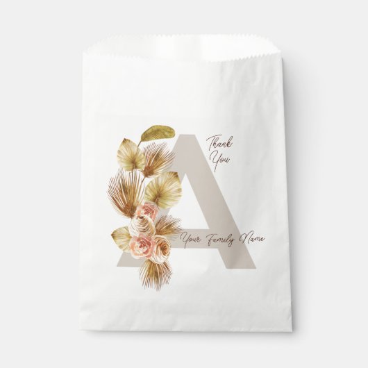 Boho Wedding Favor Sacs | Sacs-bonbons personnalis (Devant)