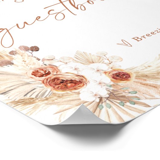 Boho Wedding Guestbook | Arch Pampas Grass Poster (Hoek)