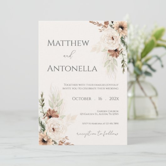 Boho Wedding Invitation (Debout devant)