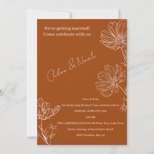 Boho Wedding Invitation  (Devant)