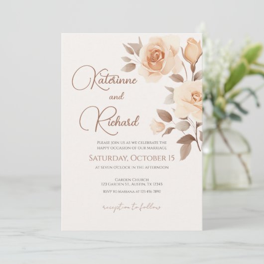 Boho Wedding Invitation (Debout devant)