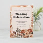 Boho Wedding Invitation | Terracotta Pampas Grass (Debout devant)