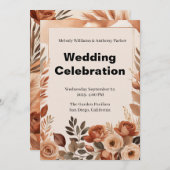 Boho Wedding Invitation | Terracotta Pampas Grass (Devant / Derrière)