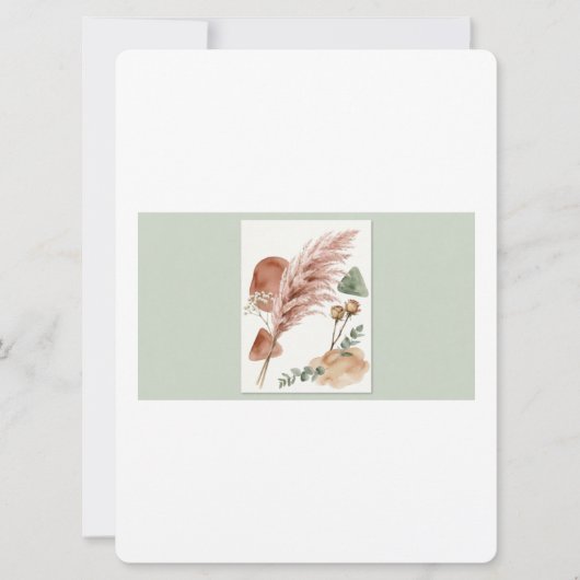 Boho Wedding Invitation | Terracotta Pampas Grass  (Devant)