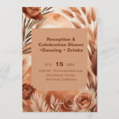 Boho Wedding Invitation | Terracotta Pampas Grass Kaart (Achterkant)