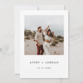 Boho Wedding Invite | Foto Modern minimalist Kaart (Achterkant)