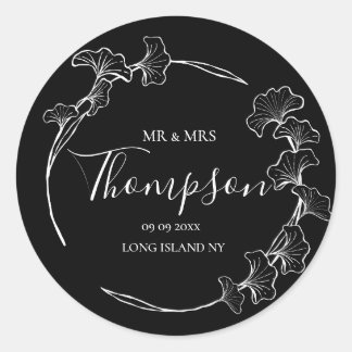 Boho Wedding Personaliseer tekst Klassic Round Sti Ronde Sticker