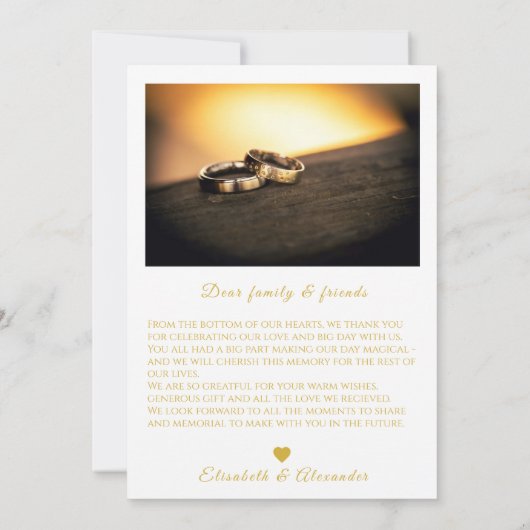 Boho Wedding Photo Script Bedankt Card (Achterkant)