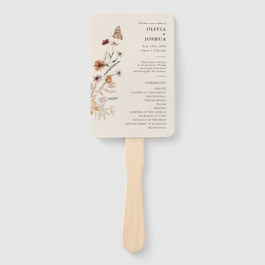 Boho Wedding Program Handwaaier (Voorkant)