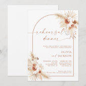 Boho Wedding Rehearsal Dinner Invite Pampas Grass Kaart (Voorkant / Achterkant)