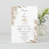 Boho wedding ring Spanish Wedding Invitation (Debout devant)
