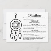 Boho Wedding Routebeschrijving Dreamcatcher Zwart  Kaart (Voorkant)