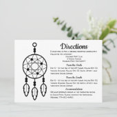 Boho Wedding Routebeschrijving Dreamcatcher Zwart  Kaart (Staand voorkant)