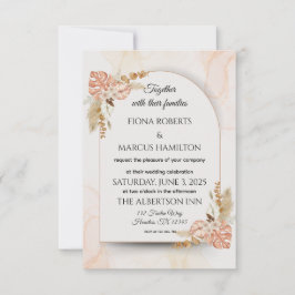Boho Wedding RSVP Kaart – Elegante rustieke Bloeme