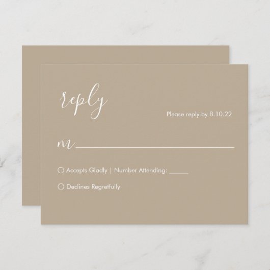 Boho Wedding RSVP-kaart RSVP Kaartje (Voorkant / Achterkant)