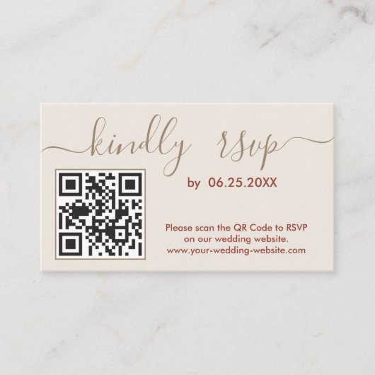 Boho Wedding RSVP Online Website met QR-code Informatiekaartje (Voorkant)