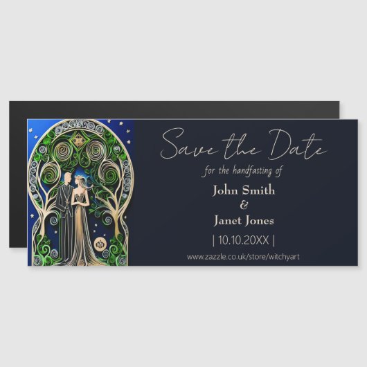 Boho Wedding Save the Date Magnet (Devant / Derrière)